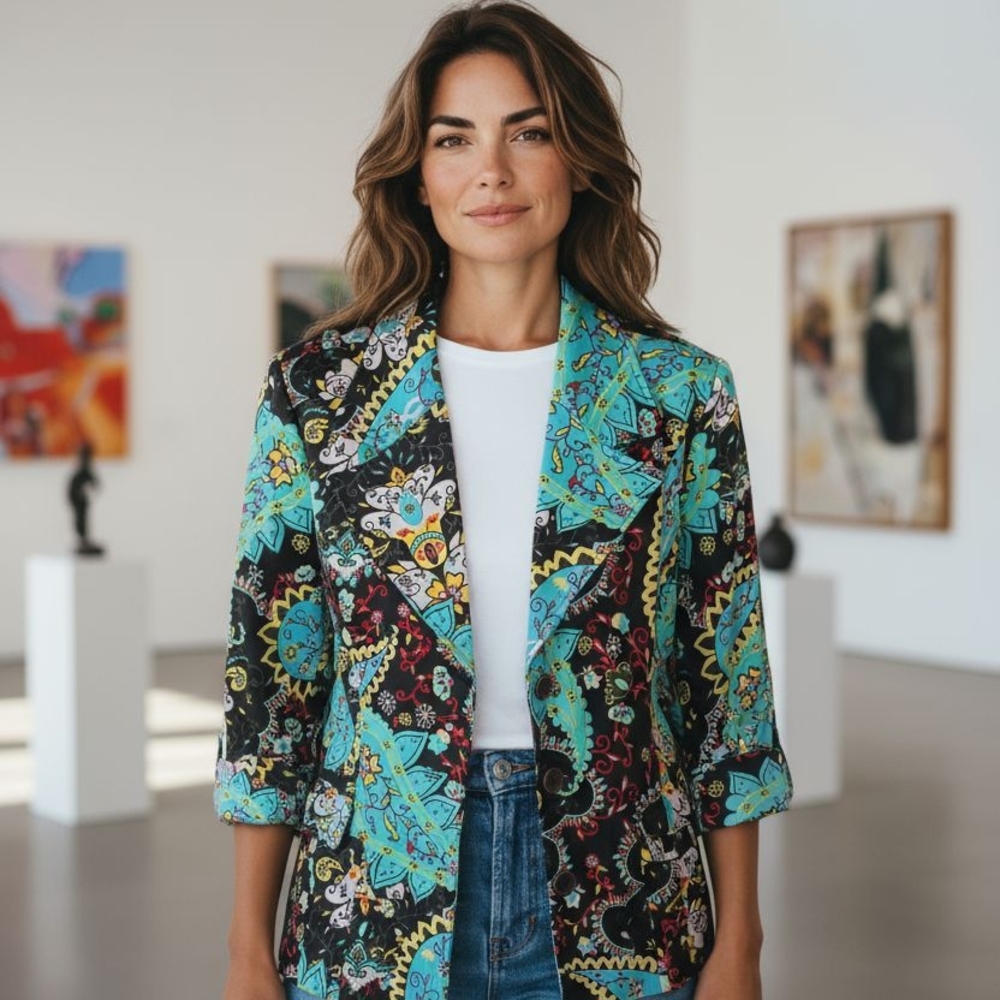 Vibrant Patterned Women's Blazer